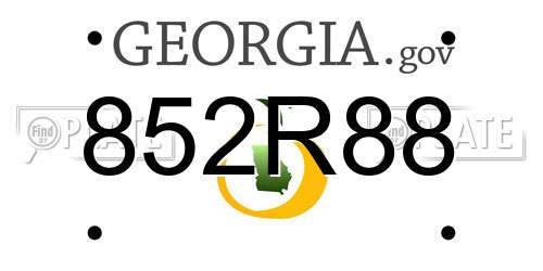 852R88 Georgia License Plate