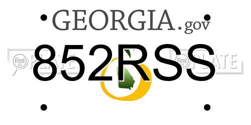 852RSS Georgia License Plate