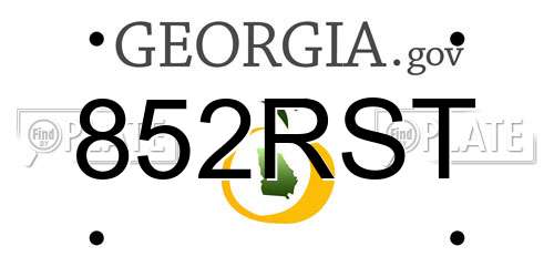 852RST Georgia License Plate
