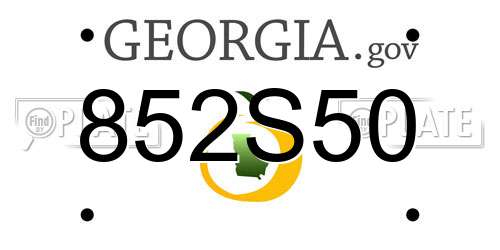 852S50 Georgia License Plate
