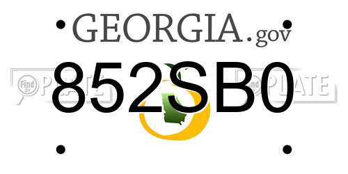 852SB0 Georgia License Plate