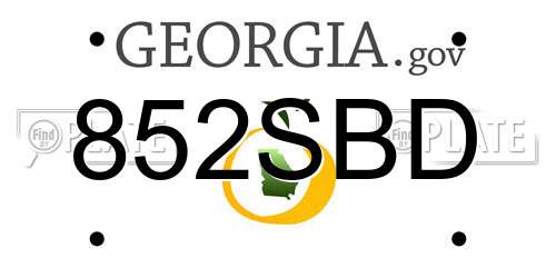 852SBD Georgia License Plate