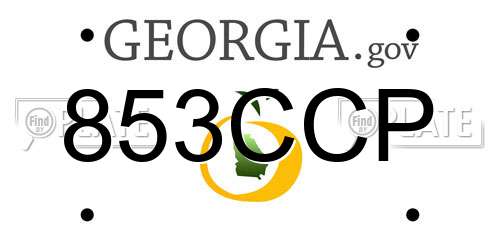 853CCP Georgia License Plate
