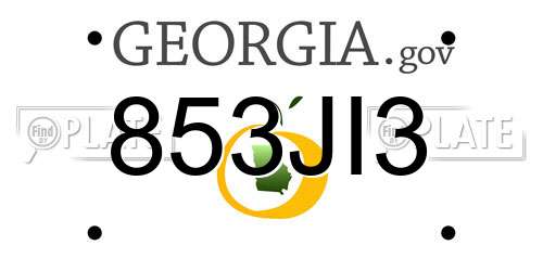 853JI3 Georgia License Plate