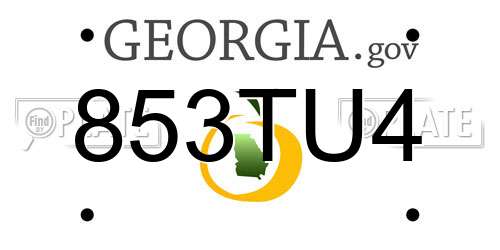 853TU4 Georgia License Plate
