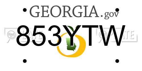 853YTW Georgia License Plate