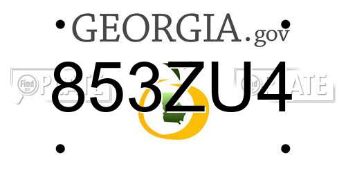 853ZU4 Georgia License Plate