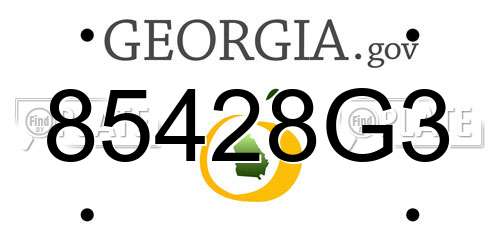 85428G3 Georgia License Plate