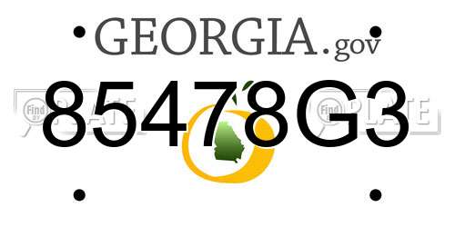 85478G3 Georgia License Plate