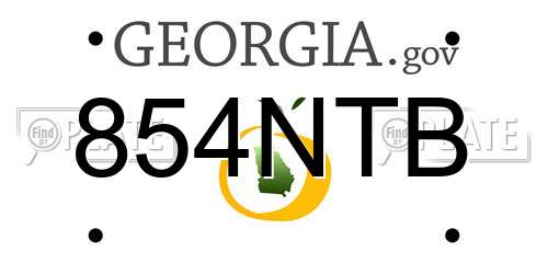 854NTB Georgia License Plate