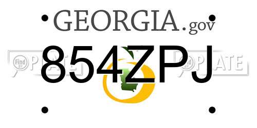 854ZPJ Georgia License Plate