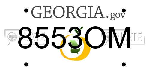 8553OM Georgia License Plate