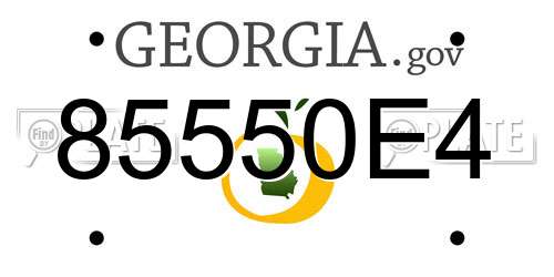85550E4 Georgia License Plate