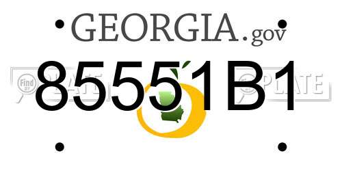 85551B1 Georgia License Plate