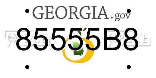 85555B8 Georgia License Plate