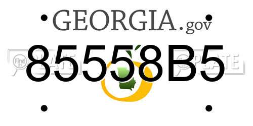 85558B5 Georgia License Plate