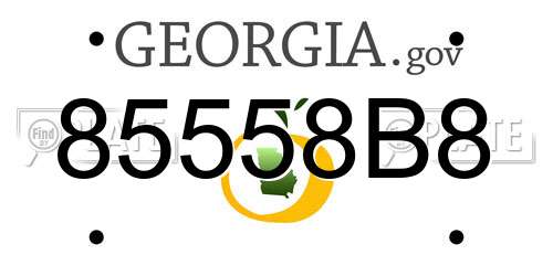85558B8 Georgia License Plate