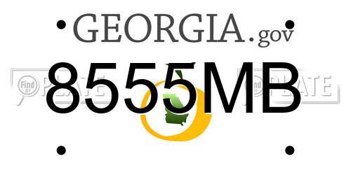 8555MB Georgia License Plate