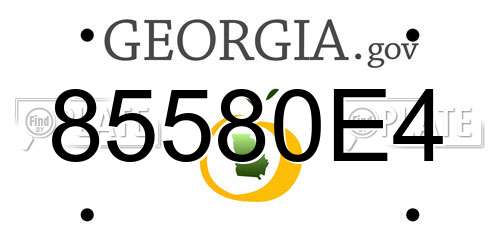 85580E4 Georgia License Plate