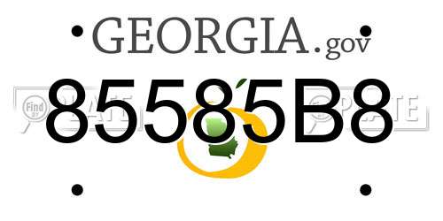 85585B8 Georgia License Plate