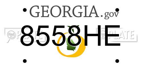 8558HE Georgia License Plate