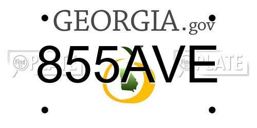 855AVE Georgia License Plate