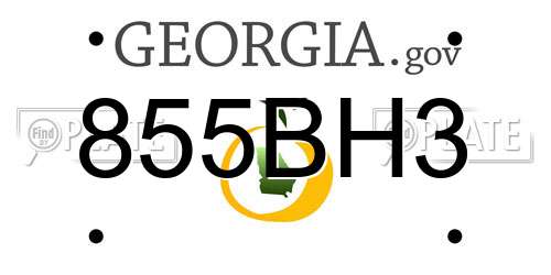 855BH3 Georgia License Plate