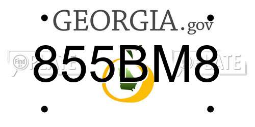 855BM8 Georgia License Plate