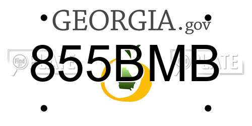 855BMB Georgia License Plate