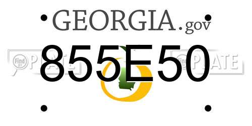 855E50 Georgia License Plate