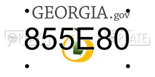 855E80 Georgia License Plate