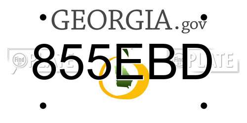 855EBD Georgia License Plate