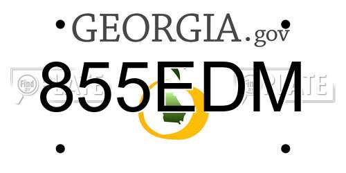 855EDM Georgia License Plate