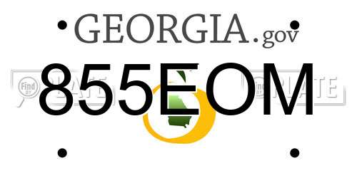 855EOM Georgia License Plate