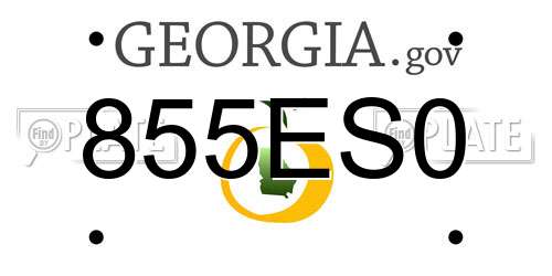 855ES0 Georgia License Plate