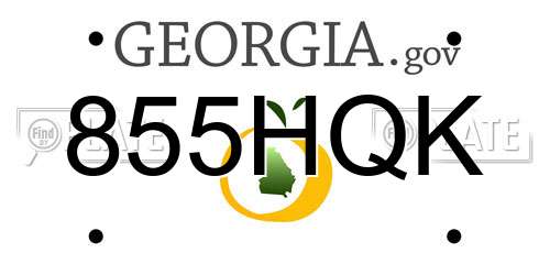 855HQK Georgia License Plate