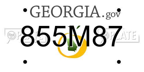 855M87 Georgia License Plate