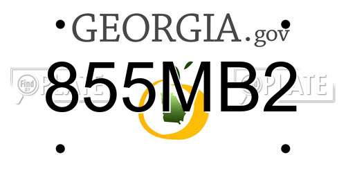 855MB2 Georgia License Plate