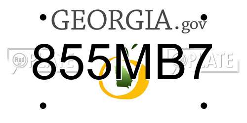 855MB7 Georgia License Plate