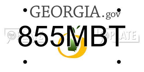 855MBT Georgia License Plate