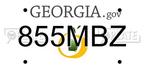 855MBZ Georgia License Plate