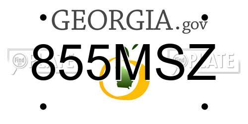 855MSZ Georgia License Plate