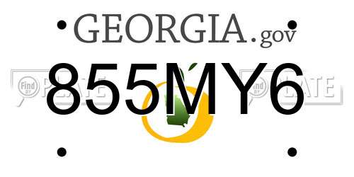 855MY6 Georgia License Plate