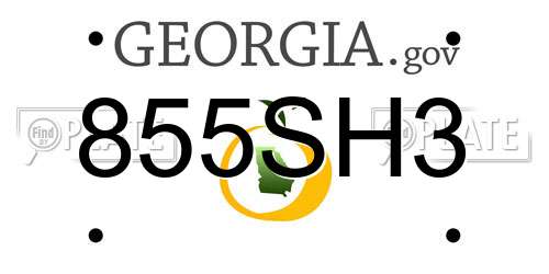 855SH3 Georgia License Plate