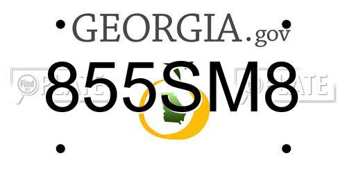 855SM8 Georgia License Plate
