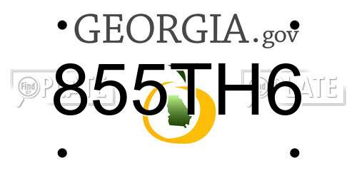 855TH6 Georgia License Plate