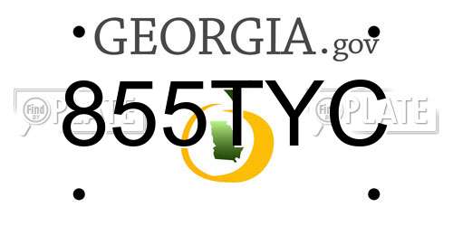 855TYC Georgia License Plate