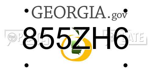 855ZH6 Georgia License Plate