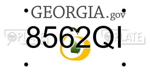 8562QI Georgia License Plate