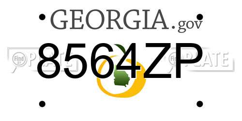 8564ZP Georgia License Plate